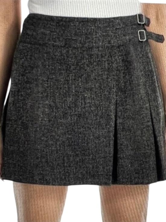 Max Studio Dresses & Skirts - Max Studio Pleated Tweed Mini Skirt - Back/Charcoal Size XL